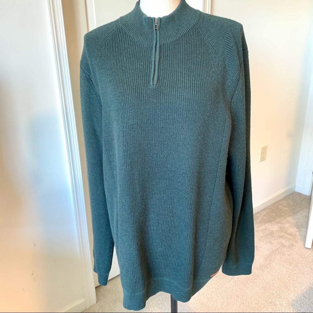 TED BAKER London Textured 1/4 Zip High Neck Hardmun Sweater—SZ. 2XL